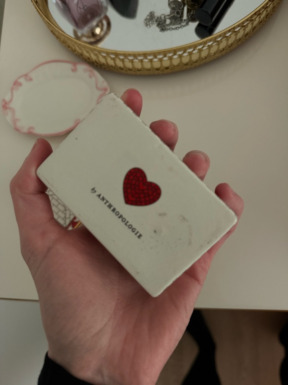 Anthropologie valentines Parisian bistro tile collection trinket box - Picture 4 of 4